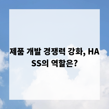 제품 개발 경쟁력 강화, HASS의 역할은?