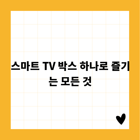 스마트 TV 박스 하나로 즐기는 모든 것