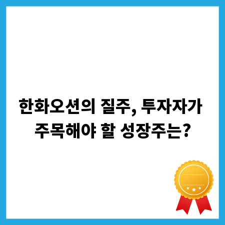 한화오션의 질주, 투자자가 주목해야 할 성장주는?