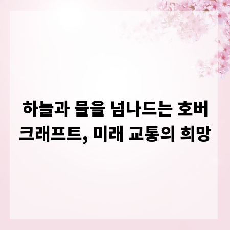 하늘과 물을 넘나드는 호버크래프트, 미래 교통의 희망