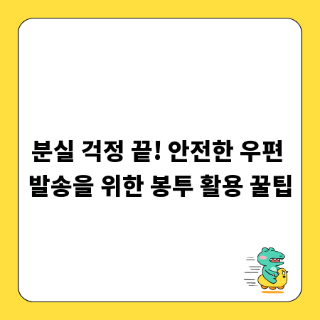 분실 걱정 끝! 안전한 우편 발송을 위한 봉투 활용 꿀팁