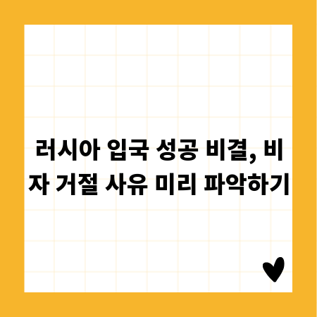 러시아 입국 성공 비결, 비자 거절 사유 미리 파악하기