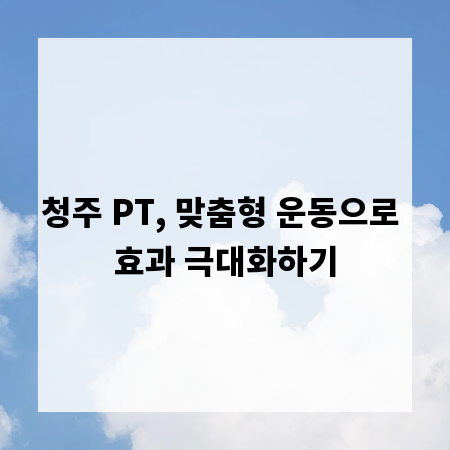 청주 PT, 맞춤형 운동으로 효과 극대화하기