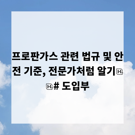 프로판가스 관련 법규 및 안전 기준, 전문가처럼 알기

# 도입부