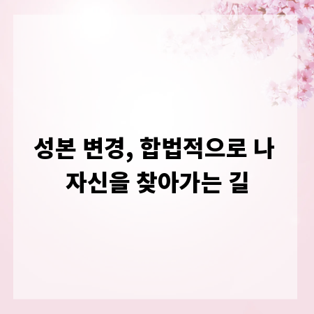 성본 변경, 합법적으로 나 자신을 찾아가는 길