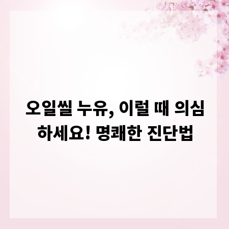 오일씰 누유, 이럴 때 의심하세요! 명쾌한 진단법