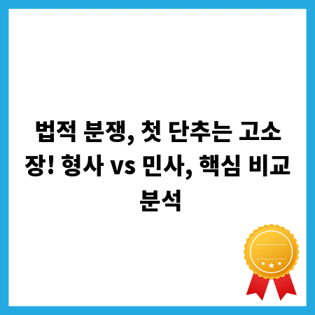 법적 분쟁, 첫 단추는 고소장! 형사 vs 민사, 핵심 비교 분석