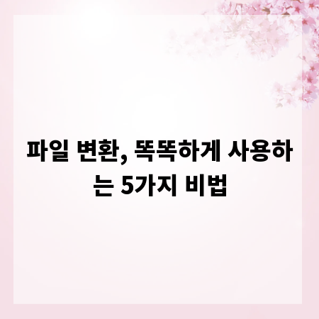 파일 변환, 똑똑하게 사용하는 5가지 비법