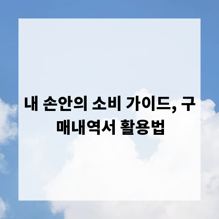 내 손안의 소비 가이드, 구매내역서 활용법