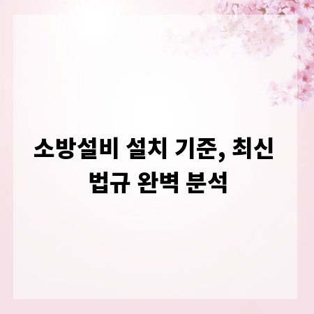 소방설비 설치 기준, 최신 법규 완벽 분석