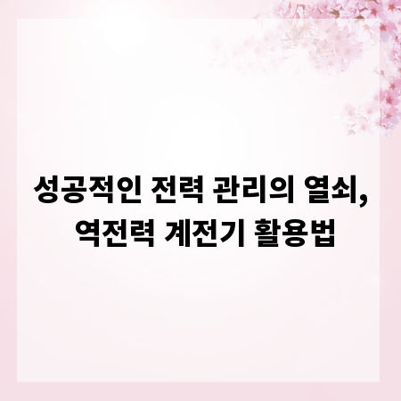 성공적인 전력 관리의 열쇠, 역전력 계전기 활용법