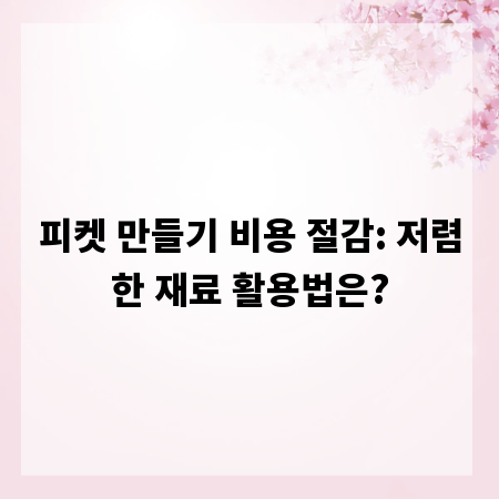 피켓 만들기 비용 절감: 저렴한 재료 활용법은?