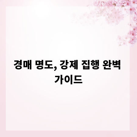 경매 명도, 강제 집행 완벽 가이드