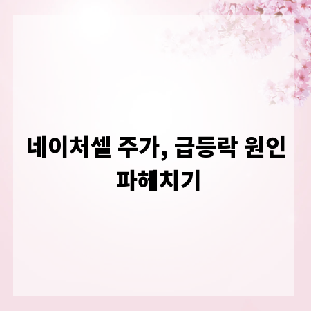 네이처셀 주가, 급등락 원인 파헤치기