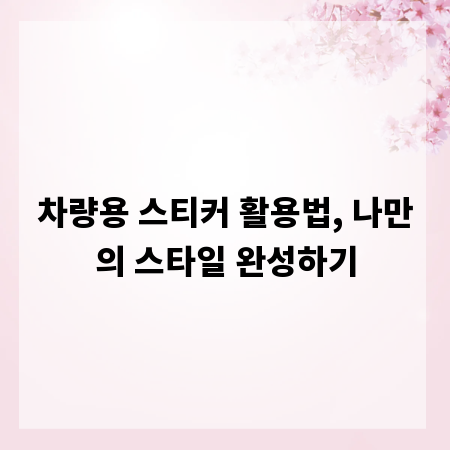 차량용 스티커 활용법, 나만의 스타일 완성하기