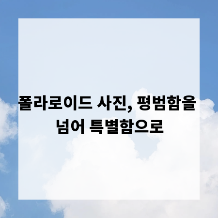 폴라로이드 사진, 평범함을 넘어 특별함으로