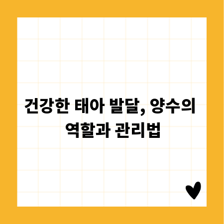 건강한 태아 발달, 양수의 역할과 관리법