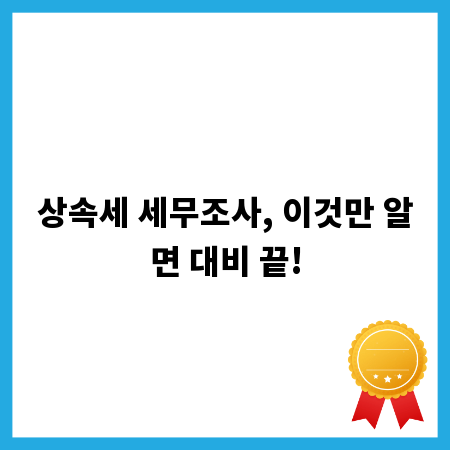 상속세 세무조사, 이것만 알면 대비 끝!