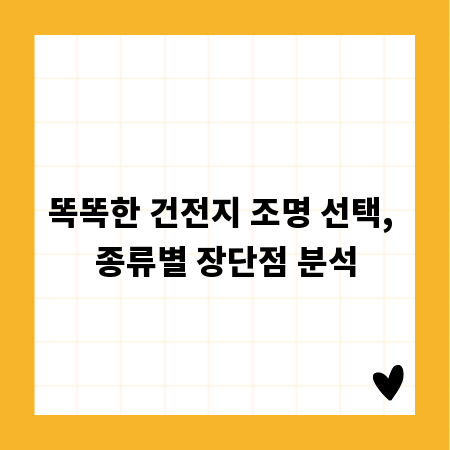 똑똑한 건전지 조명 선택, 종류별 장단점 분석