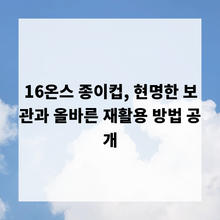 16온스 종이컵, 현명한 보관과 올바른 재활용 방법 공개