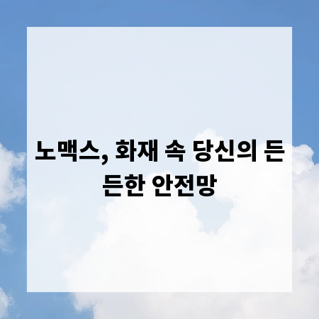 노맥스, 화재 속 당신의 든든한 안전망