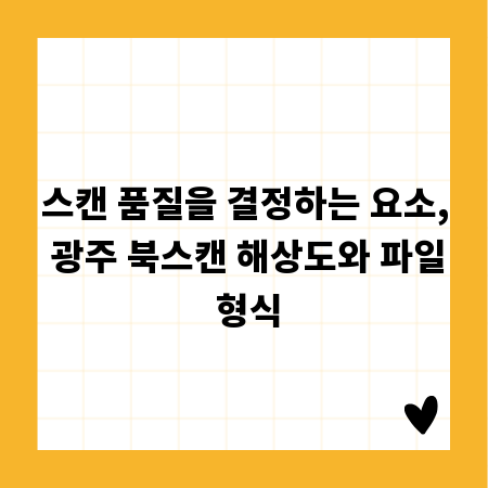 스캔 품질을 결정하는 요소, 광주 북스캔 해상도와 파일 형식
