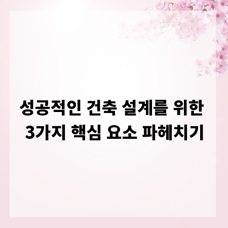 성공적인 건축 설계를 위한 3가지 핵심 요소 파헤치기