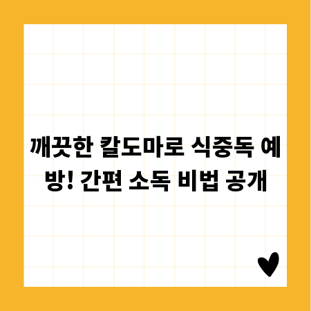 깨끗한 칼도마로 식중독 예방! 간편 소독 비법 공개