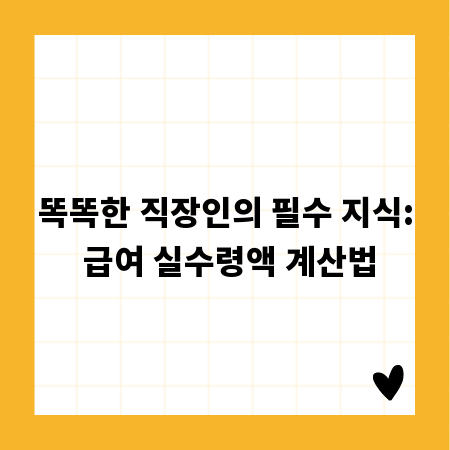 똑똑한 직장인의 필수 지식: 급여 실수령액 계산법