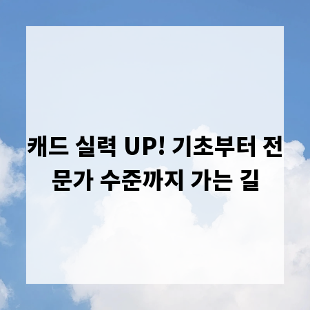 캐드 실력 UP! 기초부터 전문가 수준까지 가는 길