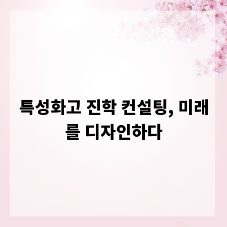 특성화고 진학 컨설팅, 미래를 디자인하다