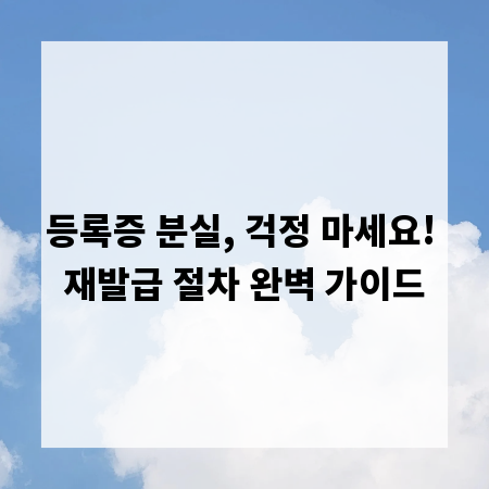 등록증 분실, 걱정 마세요! 재발급 절차 완벽 가이드