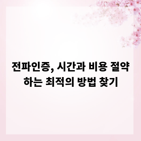 전파인증, 시간과 비용 절약하는 최적의 방법 찾기