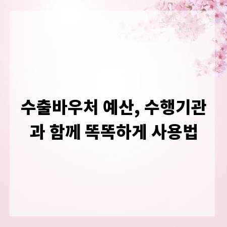 수출바우처 예산, 수행기관과 함께 똑똑하게 사용법